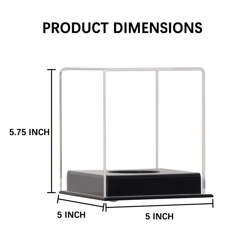DisplayGifts Pro UV Protected Softball Display Case Baseball Display Case Stand Championship Square BoxClear Display Cube for Official 12 Inches Ball Ball Storage Collections (Black Plastic Stand) - Image 4